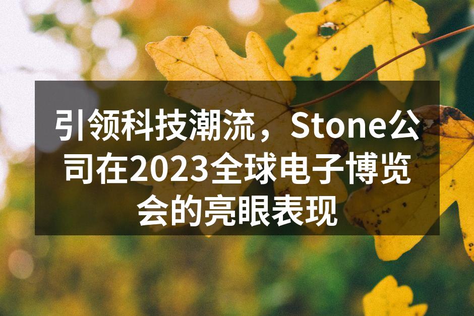 引领科技潮流，Stone公司在2023全球电子博览会的亮眼表现